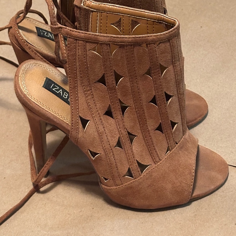 Izabella Rue Brown Cutout Heels